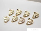 2pcs Zircon Crooked Heart Love Pendant DIY Earrings Accessories