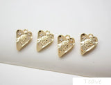 2pcs Zircon Crooked Heart Love Pendant DIY Earrings Accessories