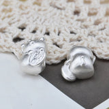 2pcs S999 Fine Silver Pendant - Luck Coin Cat Bead