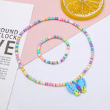Cartoon Clay Beads Necklace Bracelet Set for Kids Party Gift