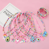 Cartoon Clay Beads Necklace Bracelet Set for Kids Party Gift