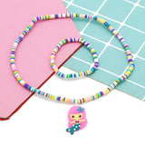 Cartoon Clay Beads Necklace Bracelet Set for Kids Party Gift