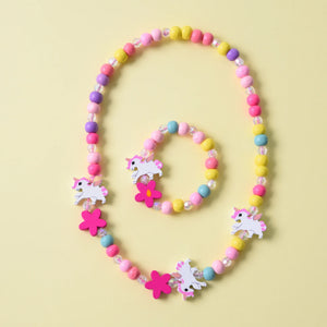 2pcs/Set Wood Beads Animal Pattern Jewelry for Kids Birthday Gift