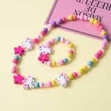 2pcs/Set Wood Beads Animal Pattern Jewelry for Kids Birthday Gift