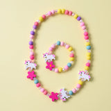 2pcs/Set Wood Beads Animal Pattern Jewelry for Kids Birthday Gift