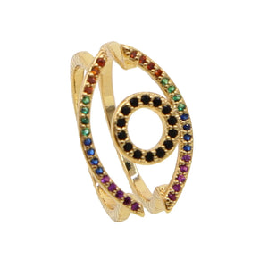 Rainbow Eye Ring Set for Women Girls Evil Eye Jewelry
