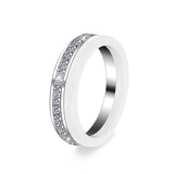 2pcs Set Rhinestone Stainless Steel Women Ring Random Style Ceramic Rings