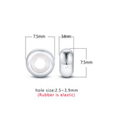 2pcs/Set Round Spacer Beads Rubber Stopper DIY Bracelet Bangle Jewelry
