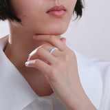 2pcs/Set Ceramic Rings For Women with 1 Row Crystal Wedding Party Sexy Ring