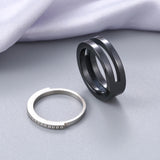 2pcs/Set Ceramic Rings For Women with 1 Row Crystal Wedding Party Sexy Ring