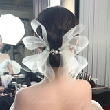 2pcs/Set Wedding Hair Clips Bow Bridal Headdress Prom Bride Barrettes Headwear