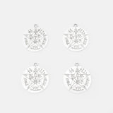 2pcs Silver Large Tetragrammaton Pentagram Charms Pendant Necklace Talisman