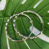 Silver Plated Adjustable Bamboo Bangle Bracelet for Women