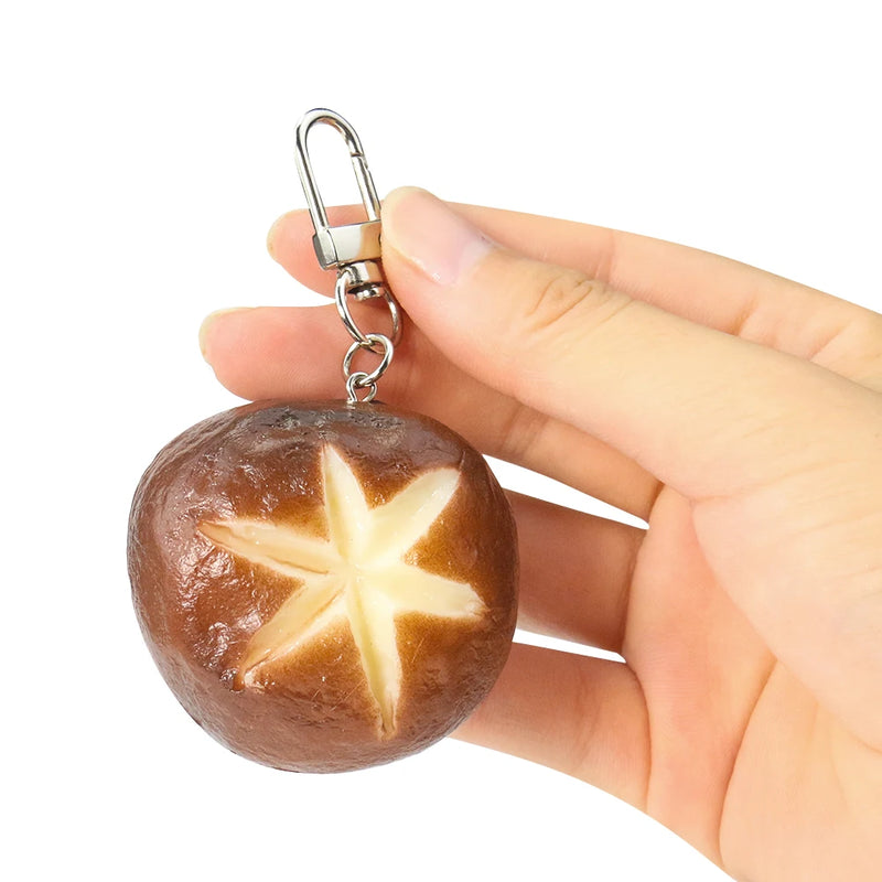 2pcs Mushroom Keychain Pendant Vegetable Agaric Charms Food Bag Bike Key Toy