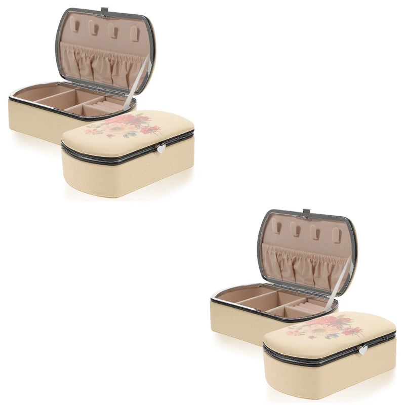 2pcs Small Travel Jewelry Box Portable Jewelry Organizer