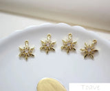 2pcs Snowflake Zircon Copper Plated Pendant DIY Set