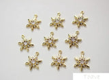 2pcs Snowflake Zircon Copper Plated Pendant DIY Set