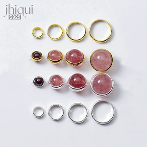 2pcs 925 Sterling Silver Bead Frame for Jewelry Making