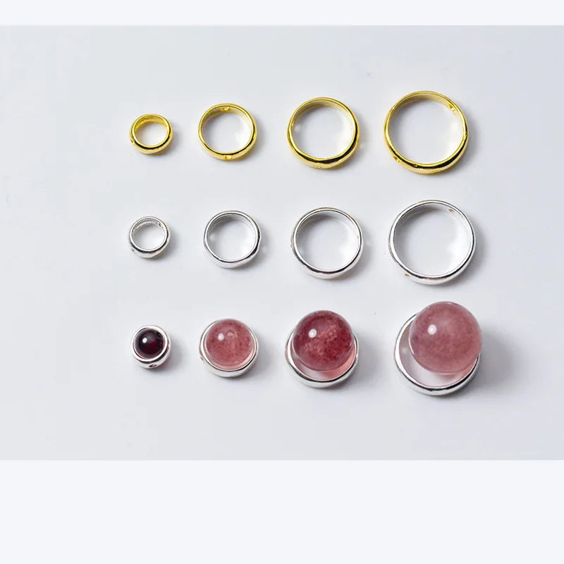 2pcs 925 Sterling Silver Bead Frame for Jewelry Making