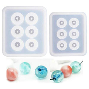 2pcs Silicone Sphere Ball Bead Molds, Jewelry Making, Clay Soap, Crafts