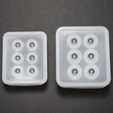 2pcs Sphere Ball Silicone Bead Molds with Holes for Jewelry Making