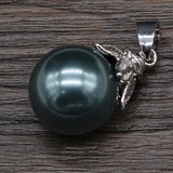 2pcs Shell Pendant Zinc Alloy Lace Pendant 16x16mm