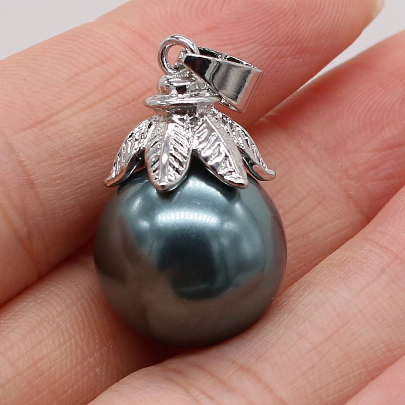 2pcs Shell Pendant Zinc Alloy Lace Pendant 16x16mm