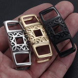 2pcs Stainless Steel Punk Slide Beads for Leather Bracelets DIY Jewelry Making