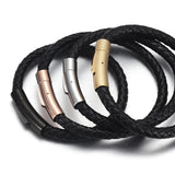2pcs Stainless Steel Bayonet Clasp PushLock Lace Buckle Leather Cord Clasps