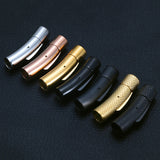 2pcs Stainless Steel Bayonet Clasp PushLock Lace Buckle Leather Cord Clasps