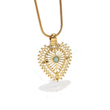 2pcs Boho Water Drop Flower Stone Charms Pendant DIY Necklace