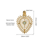 2pcs Boho Water Drop Flower Stone Charms Pendant DIY Necklace