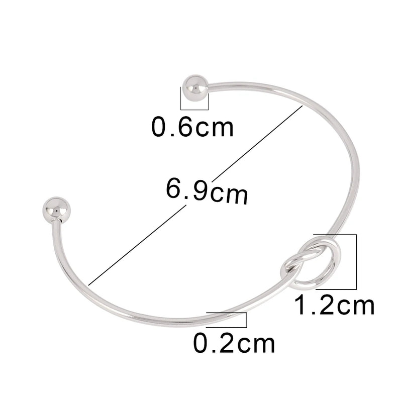 2pcs Stainless Steel Bracelet Open Bracelets DIY Expandable Bangle
