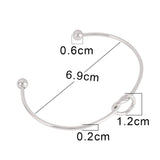 2pcs Stainless Steel Bracelet Open Bracelets DIY Expandable Bangle