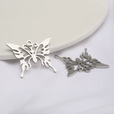 2pcs Stainless Steel Butterfly Charms Pendant DIY Necklace Bracelet Decoration