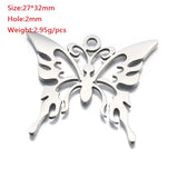 2pcs Stainless Steel Butterfly Charms Pendant DIY Necklace Bracelet Decoration