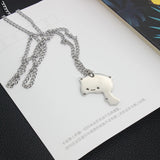 Stainless Steel Cat Necklace Couple Lover Matching Pendants Necklace
