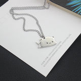 Stainless Steel Cat Necklace Couple Lover Matching Pendants Necklace