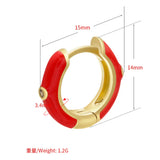 Colorful Zircon Crystal Hoop Earrings Dripping Oil Ins Jewelry