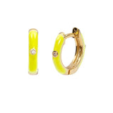 Colorful Zircon Crystal Hoop Earrings Dripping Oil Ins Jewelry