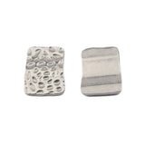 2pcs Stainless Steel Geometric Earrings Pendants Hammered Flower Charms