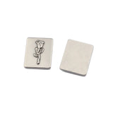 2pcs Stainless Steel Geometric Earrings Pendants Hammered Flower Charms