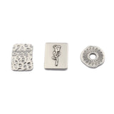 2pcs Stainless Steel Geometric Earrings Pendants Hammered Flower Charms