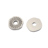 2pcs Stainless Steel Geometric Earrings Pendants Hammered Flower Charms