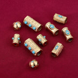 2pcs Stainless Steel Glasses Natural Stone Beads Evil Eye Spacer Tube Bead