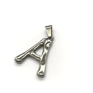 2pcs Stainless Steel 26 Letters Pendant Necklace DIY Jewelry Making Charm