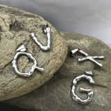 2pcs Stainless Steel 26 Letters Pendant Necklace DIY Jewelry Making Charm