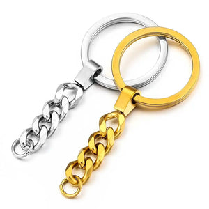 2pcs Stainless Steel Plated Keychain Split Rings for DIY Jewelry Making