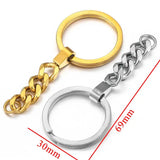 2pcs Stainless Steel Plated Keychain Split Rings for DIY Jewelry Making