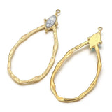 2pcs Oval Stone Pendants for Earrings Necklace Charms